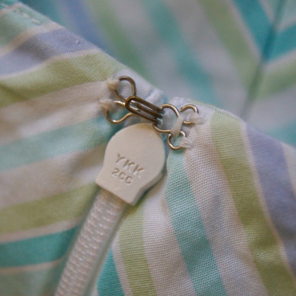 J Crew 100% Cotton Diagonal Stripe Empire Waist - Picture 7 of 8